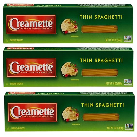 Enriched Pasta Thin Spaghetti Pasta (Pack Of 3 Boxes)16 oz.