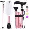 Parlora Folding Walking Cane for Women/Men-Lightweight,Adjustable,Collapsible Walking Stick for Seniors & Adults,Balancing Mobility Aid with Anti-Slip Tip,Compact for Travel and Daily Use (Pink) view 1
