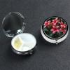 Plumeria Round Pill Box Portable Metal Pill Case 3 Compartment Small Travel Pill Organizer Cute Vitamins Holder Organizer for Purse Pocket view 1