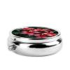 Plumeria Round Pill Box Portable Metal Pill Case 3 Compartment Small Travel Pill Organizer Cute Vitamins Holder Organizer for Purse Pocket view 4