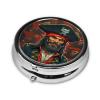 Pirate Captain Round Pill Box Portable Metal Pill Case 3 Compartment Small Travel Pill Organizer Cute Vitamins Holder Organizer for Purse Pocket view 3