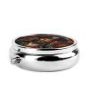 Pirate Captain Round Pill Box Portable Metal Pill Case 3 Compartment Small Travel Pill Organizer Cute Vitamins Holder Organizer for Purse Pocket view 4