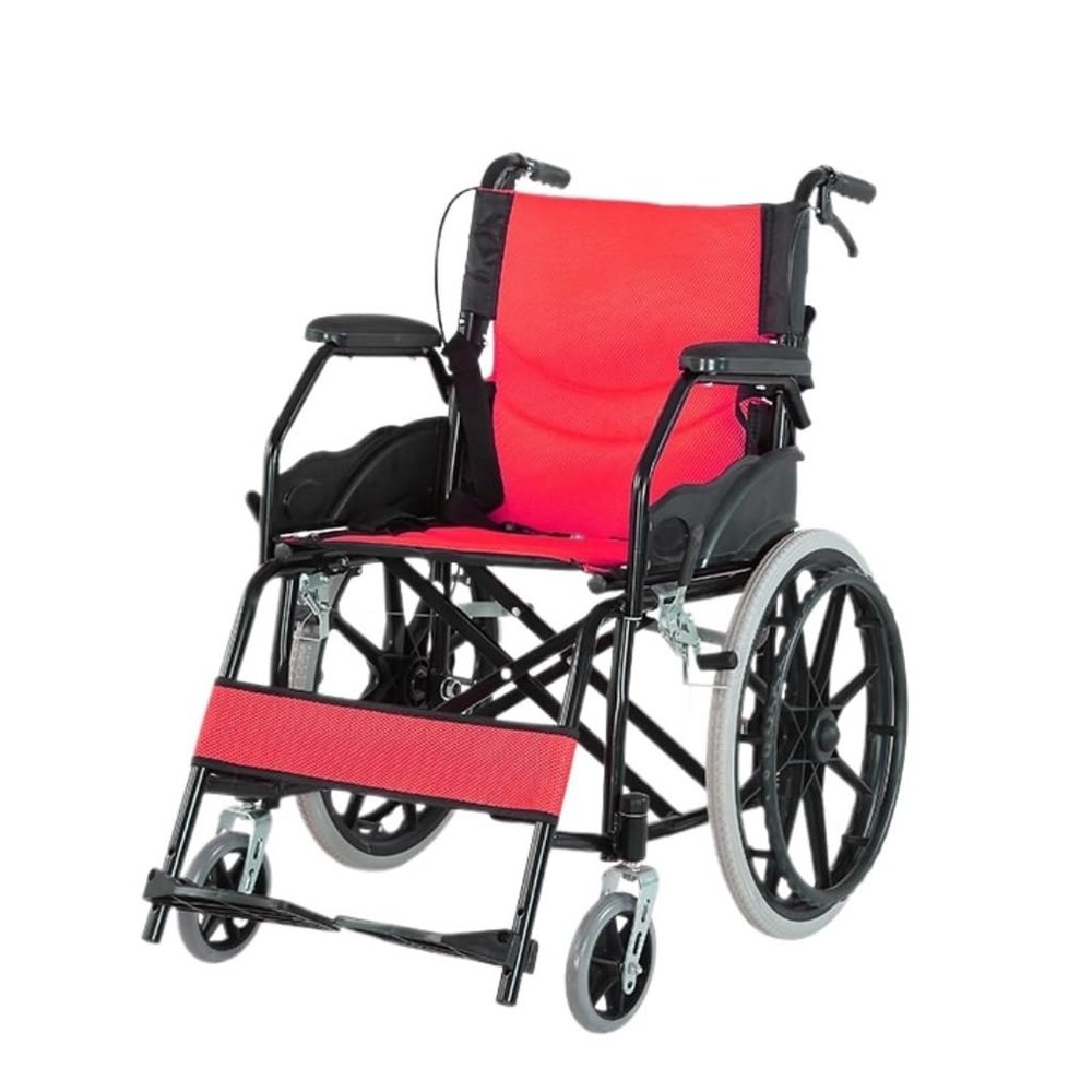 Wherlchair Elderly Mobility Wheelchair Foldable Manual Elderly Stroller Small Ultra-light Portable Home Stroller Wheelchairs(Red)