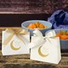 20 Pack Eid Party Favor Box, Eid Moon Candy Box, Ramadan Mubarak Party Goodie Box, DIY Eid Treat Paper Box with Ribbon Bow, Islam Muslim Wedding Festival Candy Box, Chocolate Cookie Souvenir Boxes for Eid Party Supplies Gold Castle Goodie Present Bag view 2
