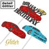 30Pcs Race Car Cupcake Toppers Glitter Racing Car Cupcake Toppers Sticks Checkered Racing Birthday Party Decorations for Race Car Theme Birthday Party Baby Shower Supplies view 4