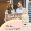 Housewarming Gift Wine Bag for Women Men Neighbors New Home Gifts for Family Best Friend Going Away Gifts for Friends Besties House Warming Gifts for Homeowners Clients New Home Wine Bottle Gift Bag view 2