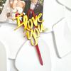 10 Pcs I Love You Gold Cake Toppers Acrylic Cake Topper Cupcake Toppers for Valentine's Day Cake Desserts Decorations view 1