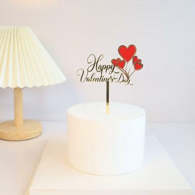 10 Pcs Valentine's Day Cake Toppers Happy Valentine's Day Cake Toppers Cake Food Picks for Valentine's Day Anniversary Cake Desserts Decor