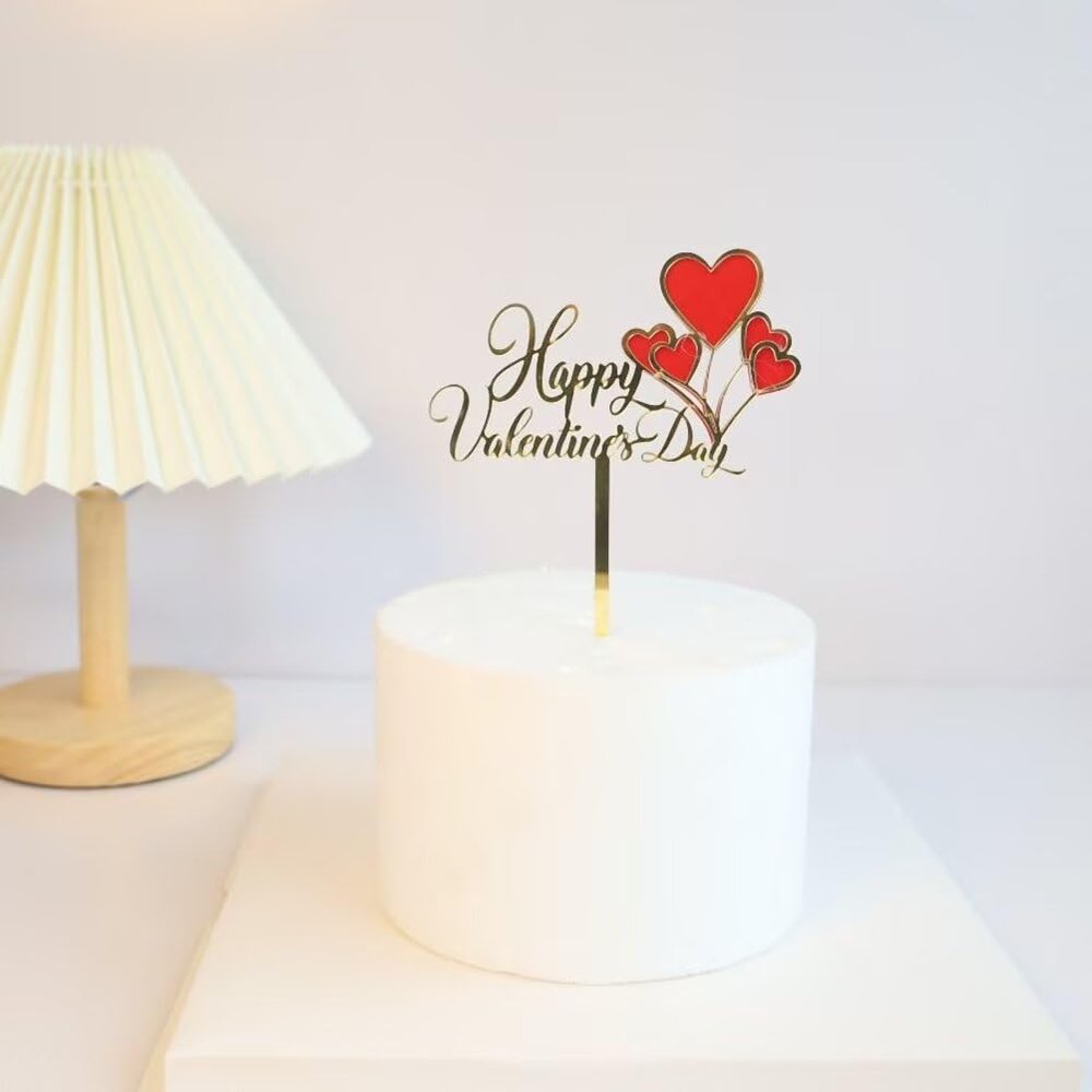 10 Pcs Valentine's Day Cake Toppers Happy Valentine's Day Cake Toppers Cake Food Picks for Valentine's Day Anniversary Cake Desserts Decor