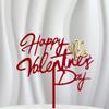 10 Pcs Happy Valentine's Day Red Cake Toppers Acrylic Cake Topper Cupcake Toppers for Valentine's Day Cake Desserts Decorations view 1