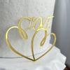 10 Pcs Gold Acrylic Love Cake Toppers Valentine Cake Decorations for Valentine's Day Anniversary Cake Side Decorations view 1