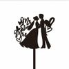 10 Pcs Romantic Couple Cake Toppers Black Cupcake Topper Picks Cake Decorations for Valentine's Day Anniversary Cake Desserts Decor view 1