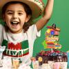 Mexican Cake Topper Kids 2nd Fiesta Themed Happy Birthday Sombrero, Picado, Paper, Cactus, Serape Decorations for Boys and Girls Birthday Party, Mexican Party Number Decorations view 3