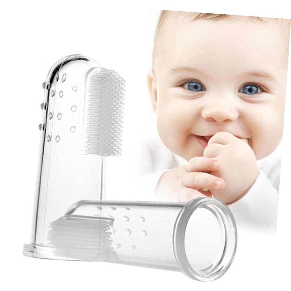 Ipetboom 2pcs Finger Toothbrush and Oral for Boy Girl Teething Relief Soft Gentle Gum for Teeth Cleaning Safe Boy Girl