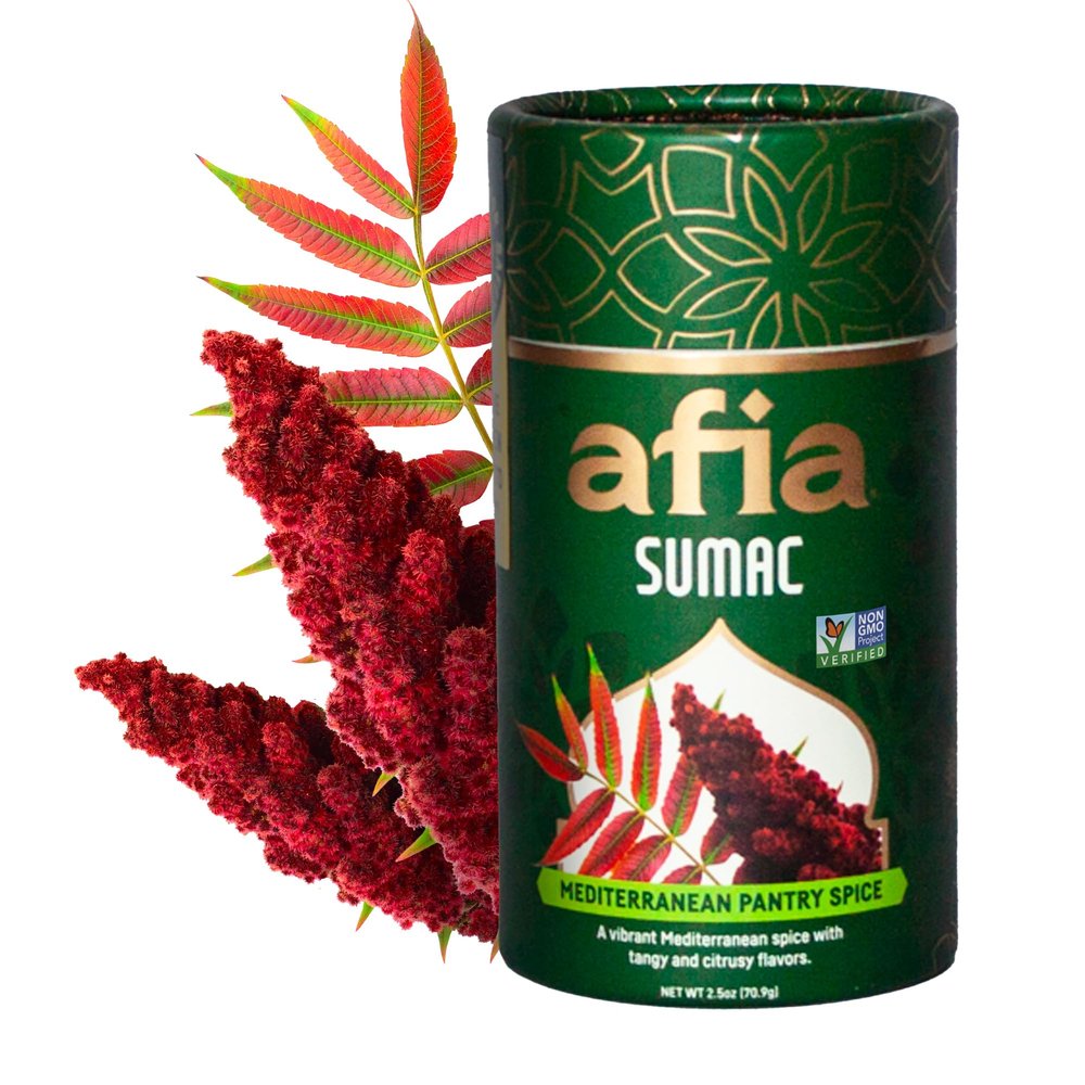 Afia - Ground Sumac Spice | Sumac Powder Pantry Spice for Middle Eastern Dishes, Meals and Cuisine | Premium Middle Eastern Spices (2.5oz)