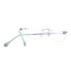 HELES Women Oval Rimless Reading Glasses Polycarbonate UV+420cut Blue Light Blocking Computer Reading Glasses, Anti-Glare-A2 Silver||+2.00 Strength view 4