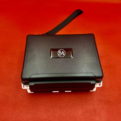 Pure84 Travel Cigar Humidor Case with Foam Inserts, Black and White