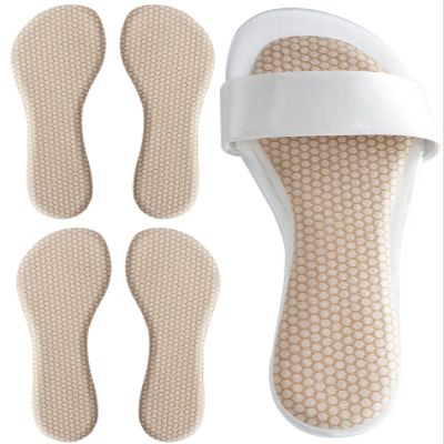2 Pairs Gel Cushion High Heel Inserts, Self-Adhesive Sandal Inserts Insoles Women, New Anti Slip Design, 3/4 Invisible Dress Shoe Inserts, Shock Absorption Pain Relief, 2 Beige Women 5-8