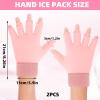 2pcs Finger Arthritis Compression Hand Ice Pack Gloves for Pain Relief, Adjustable Pink Wrist Ice Pack for Hot & Cold Therapies, Reusable Finger Ice Gloves Sleeve for Tendinitis, Carpal Tunnel view 2