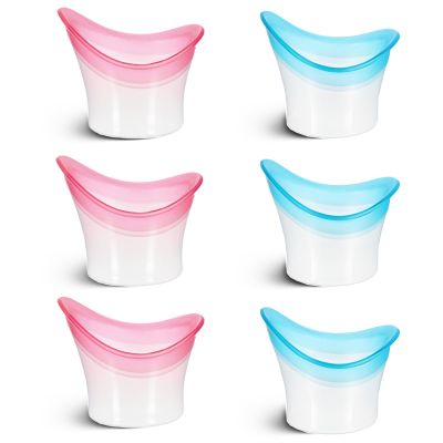 JJUNW 6Pcs Eye Wash Cup, Eye Cups for Eye Wash, Eye Wash Solution with Cup Silicone Eye Cleaning Cup, Portable Eye Care Tool for Quick Relief Tired Eyes Cleaning Eye Dust Makeup Irritants