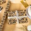 Yarcony Birthday Kraft Wrapping Paper Roll, Mens Gift Wrapping Paper - 17 Inch x 33 Feet - Vintage Style Brown Black Happy Birthday Gift Wrap Thick Present Sheet for Holiday, Party, Father's Day view 2