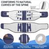 Lumbar Support Belt for Men Women Lower Back Brace Pain Relief Massage Band Posture Correction for Herniated Disc Sciatica and Scoliosis (Blue L) view 3