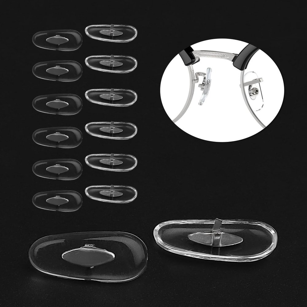6 Pairs Replacement Nose Pads for Ray-Ban RB3044 RB3498 RB3522 RB3543 RB3547 RB3625 RB3647 RB3648M RB3672 RB3689 RB3691 RB3716 RB4175 RB4190 RB8313 Clip-on Mount Type Eyeglasses, Clear Nosepieces