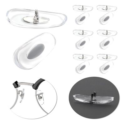 6 Pairs Replacement Nose Pads for Ray-Ban RB3029 RB3119 RB3136 RB3138 RB3183 RB3362 RB3379 RB3386 RB3387 RB3429 RB3445 RB3449 RB3457 RB3478 RB3483 Clip-on Mount Type Eyeglasses, Clear Nosepieces