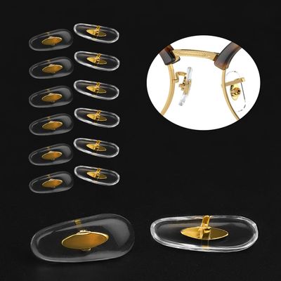 6 Pairs Replacement Nose Pads for RayBan RB3025 RB3026 RB3016 RB3362 RB3445 RB3519 RB3543 Aviator Sunglasses Clip-on Mount Type Eyeglasses, Gold Nosepads