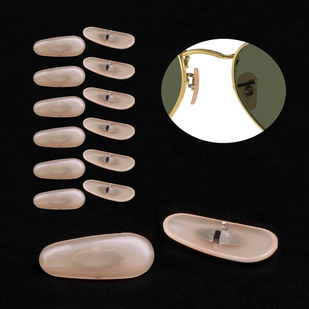 6 Pairs Replacement Nose Pads for RayBan RB3025 RB3026 RB3016 RB3362 RB3445 RB3519 RB3543 Aviator Sunglasses Clip-on Mount Type Eyeglasses, Brown Nosepads