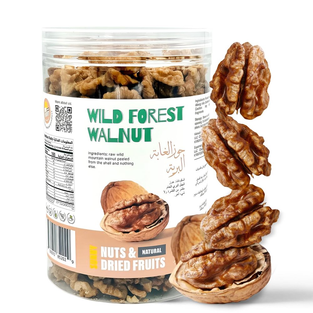 SUN PLANET Walnut Halves, Raw Unsalted Shelled Walnuts Organic, 0.9 lb (400 g), Fresh Nuts for Baking, Cooking, Snacking, Salads & Desserts