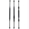 3Pcs/Set Double-ended Stainless Steel Spiral Ear Pick Spoon Ear Wax Removal Cleaner Ear Tool Kit Multi-function Portable (Color: black) view 1