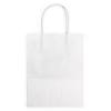 ClearBags White Paper Merchandise Handle Bags 90 Percent Recycled Content Twisted Paper Handles Bottom Gusset 7 1/16 x 3 9/16 x 9 1/16 Inches 100 GSM Kraft Paper 50 Pack GMB4W view 3