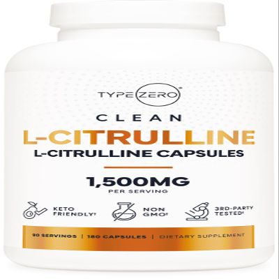 Type Zero L-Citrulline Capsules (180 Capsules) (1500 mg per Serving) - GMO-Free