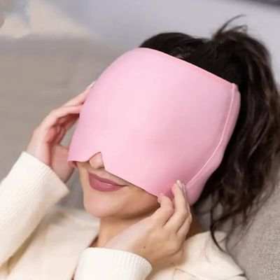 BLESSFULBABE Migraine Headache Cold & Hot Therapy Relief Cap, Flexible, Hands-Free, Stretchable, Safe, Odorless Gel (Pink)