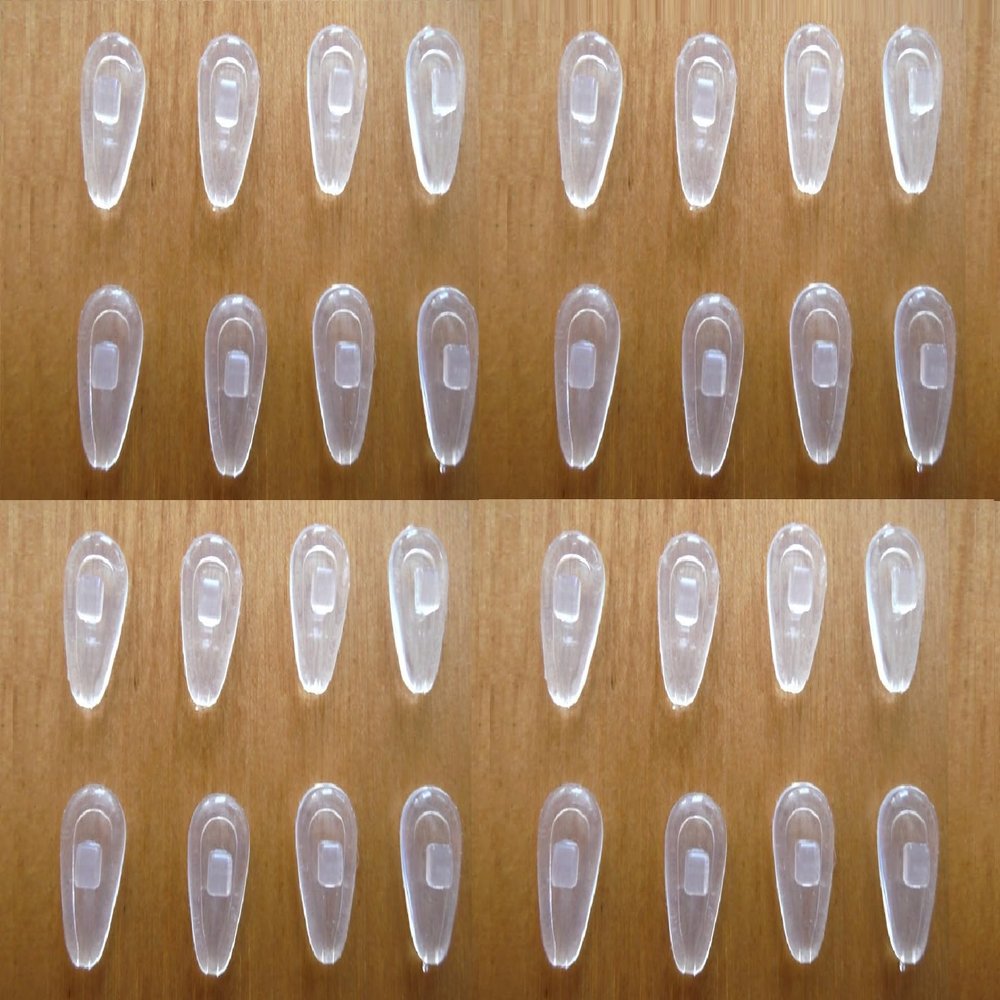 8 Pairs 16 Pcs Soft Eyeglasses Nose Pads Push in No Screw Silicone Comfort Air Chamber Cushion Anti Slip Nose Pieces for Glasses Sunglasses Replacement