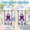 Alzheimer's Awareness 18 Ounce Shaker Bottle Drink Mixer Leak-proof Pre Workout Protein Shakes Meal Replacement Shakes Bottles 500ML/18 Oz White view 3
