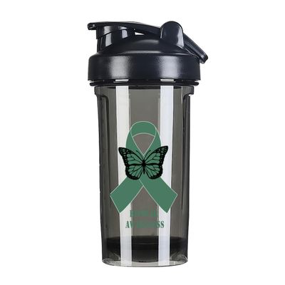 Bipolar Awareness 18 Ounce Shaker Bottle Drink Mixer Leak-proof Pre Workout Protein Shakes Meal Replacement Shakes Bottles 500ML/18 Oz Black