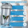 Irish Flag Butterfly 18 Ounce Shaker Bottle Drink Mixer Leak-proof Pre Workout Protein Shakes Meal Replacement Shakes Bottles 500ML/18 Oz Gray view 2