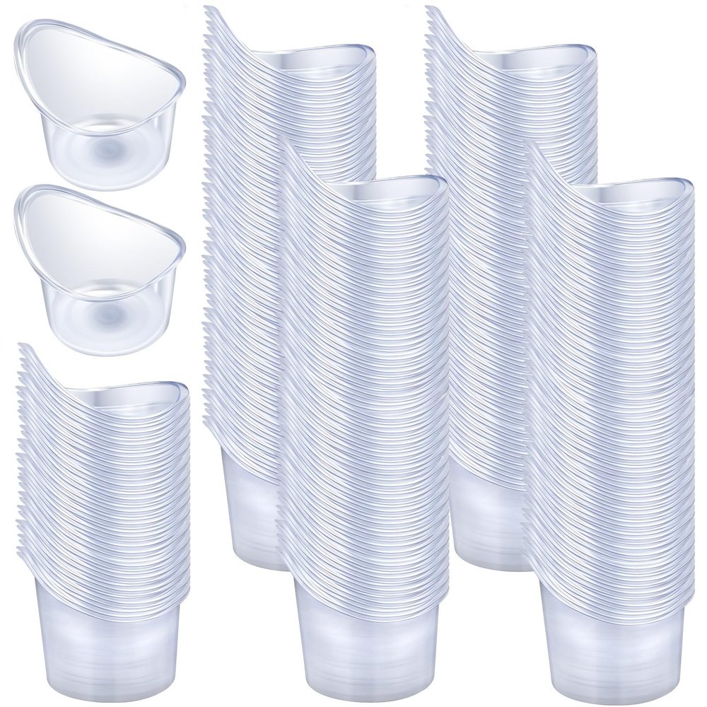 Teenyyou 200 Pcs 5ml Eye Wash Cup Disposable Eye Wash Cups Kit Plastic Measuring Cup Portable Cleaning Cups for Rinse and Flush Quick Relief Tired Dust Makeup Irritant