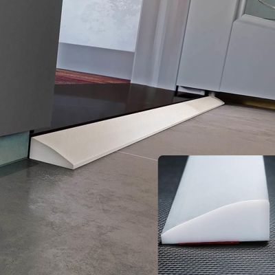 YIONEWIN Shower Silicone Threshold Water Dam Wheelchair Threshold Ramp, Silicone Collapsible Shower Threshold, for Sink Splash Threshold Guard for Kitchen Bathroom(5x1.8x200cm/2.0x0.7x78.7in)