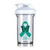Ovarian Cancer Awareness 18 Ounce Shaker Bottle Drink Mixer Leak-proof Pre Workout Protein Shakes Meal Replacement Shakes Bottles 500ML/18 Oz White view 1
