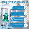 Ovarian Cancer Awareness 18 Ounce Shaker Bottle Drink Mixer Leak-proof Pre Workout Protein Shakes Meal Replacement Shakes Bottles 500ML/18 Oz White view 2