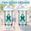 Ovarian Cancer Awareness 18 Ounce Shaker Bottle Drink Mixer Leak-proof Pre Workout Protein Shakes Meal Replacement Shakes Bottles 500ML/18 Oz White view 3