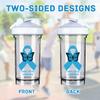 Colon Cancer Awareness 18 Ounce Shaker Bottle Drink Mixer Leak-proof Pre Workout Protein Shakes Meal Replacement Shakes Bottles 500ML/18 Oz White view 3