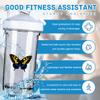 Colombia Flag Butterfly 18 Ounce Shaker Bottle Drink Mixer Leak-proof Pre Workout Protein Shakes Meal Replacement Shakes Bottles 500ML/18 Oz White view 2