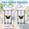 Colombia Flag Butterfly 18 Ounce Shaker Bottle Drink Mixer Leak-proof Pre Workout Protein Shakes Meal Replacement Shakes Bottles 500ML/18 Oz White view 3