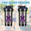 Alzheimer's Awareness 18 Ounce Shaker Bottle Drink Mixer Leak-proof Pre Workout Protein Shakes Meal Replacement Shakes Bottles 500ML/18 Oz Black view 3