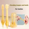 FOREVIVE Baby Tooth Brush, Infant Toothbrush 6 to 12 Months and0-6 Months,Silione Toothbrush, Newborn Tongue and Mouth Cleaner Set, Good Idea for Baby First Toothbrushes(Blue) view 2