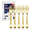 125 Count Gold Plastic Forks Heavy Duty, 7.28 Inch Gold Forks Disposable Heat Resistant Durable Plastic Utensils for Parties, Wedding, Daily Events view 1